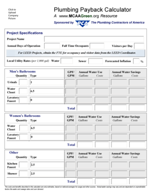 Plumbing Payback Calculator