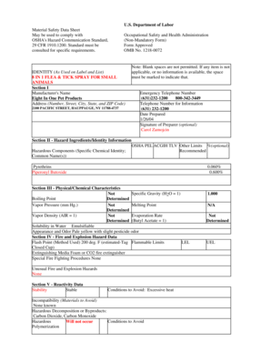 Material Safety Data Sheet