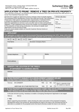 Application to Prune or Remove a Tree on Private Property