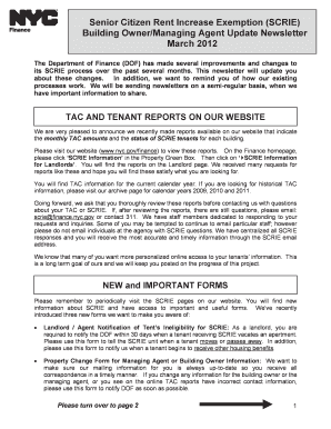 Senior Citizen Rent Increase Exemption Form
