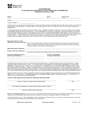 Authorization to Use and Disclose Health Information