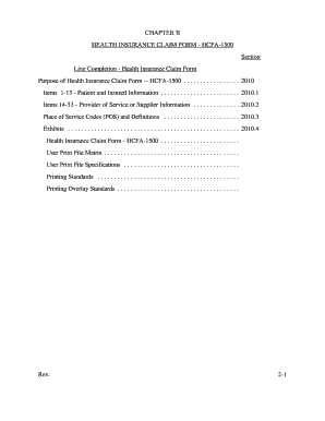 Health Insurance Claim Form HCFA-1500
