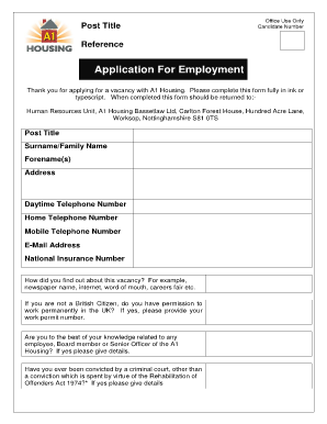 Application For Employment