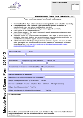 Module Result Query Form