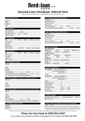 Secured Loan Introducer Referral Form