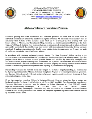 Alabama Voluntary Disclosure Agreement