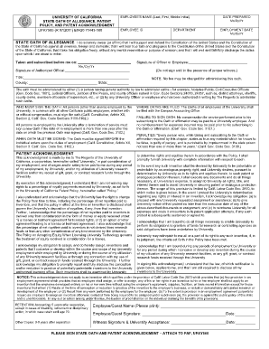 University of California Patent Policy and Oath of Allegiance