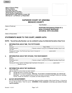 Arizona Divorce Petition with Children