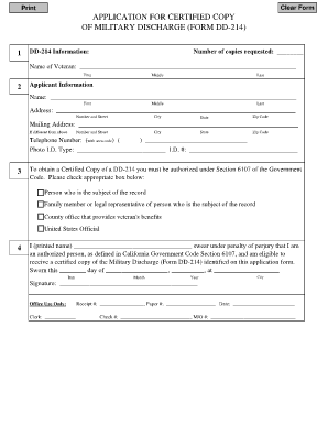 OF MILITARY DISCHARGE (FORM DD-214)