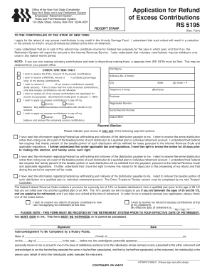 New York State and Local Retirement System Application for Refund