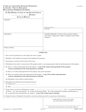 Landlord Tenant Complaint Form