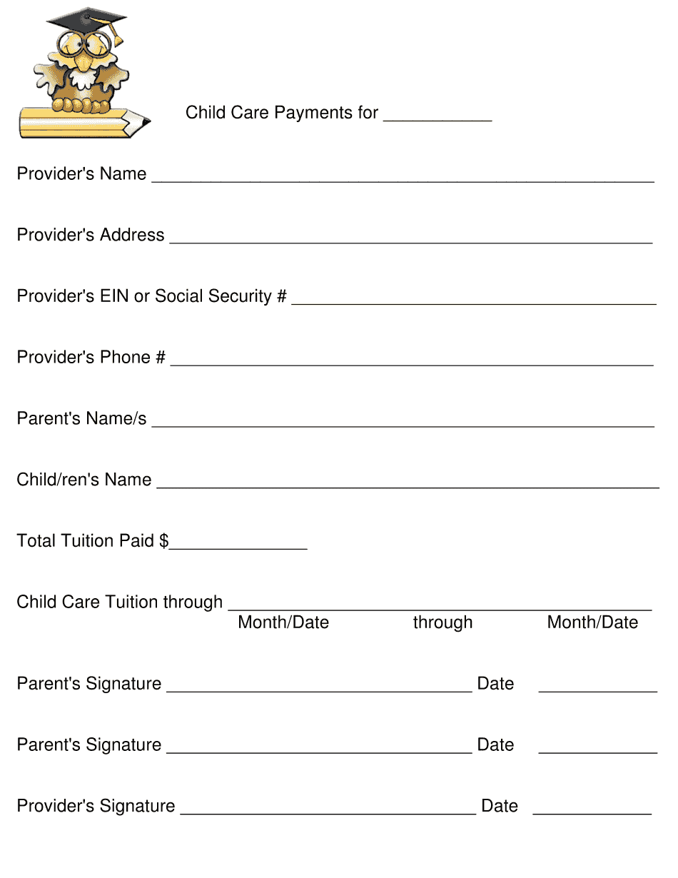 Child Care Payment Form