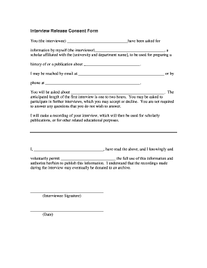Interview Release Consent Form
