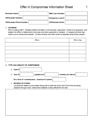 SBA Offer In Compromise Form