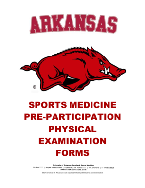 University of Arkansas Pre-Participation Physical Examination Form