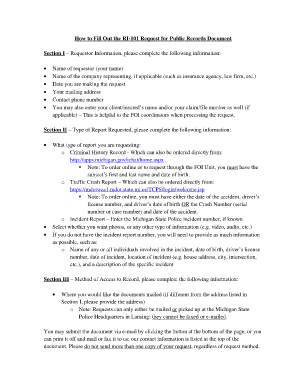 Michigan RI-101 Request for Public Records