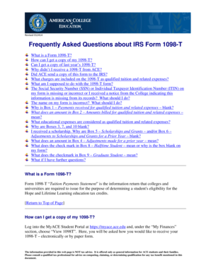 IRS Form 1098-T Tuition Payments Statement