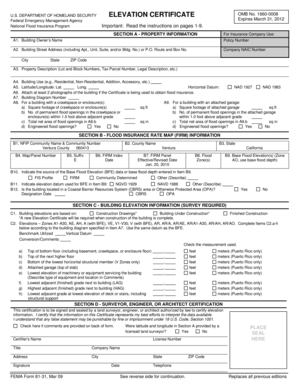 FEMA Elevation Certificate