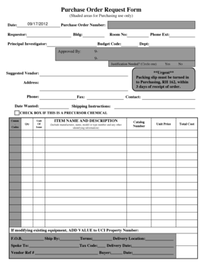 Purchase Order Request Form