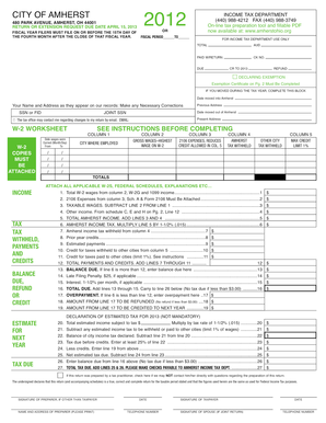 Amherst Income Tax Return Form