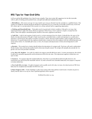 IRS Year-End Gifts Tips
