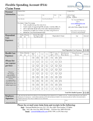 Flexible Spending Account Claim Form