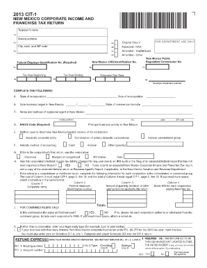 New Mexico Corporate Income and Franchise Tax Return