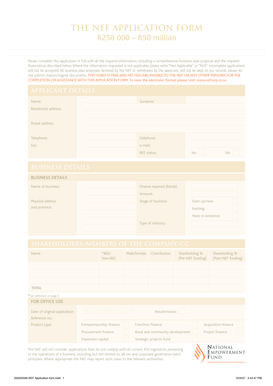 NEF Business Finance Application Form