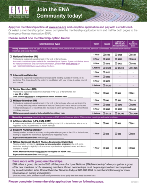 Emergency Nurses Association Membership Application