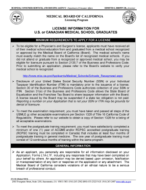 Medi cal forms - Physician's & Surgeon's License Application Package - U.S. or Canadian Medical School Graduates. Physician's & Surgeon's License Application Package - U.S. or Canadian Medical School Graduates - mbc ca