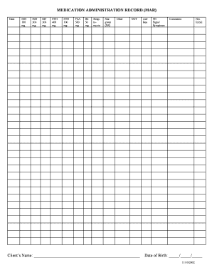 Medication Administration Record Form