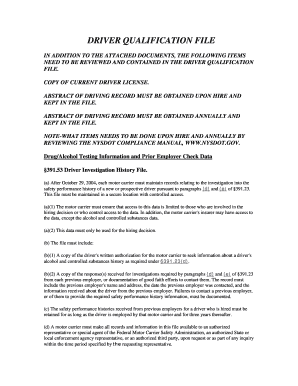 Driver Qualification File