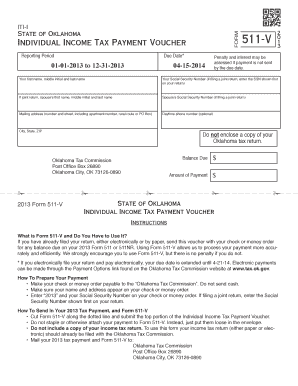 Oklahoma Individual Income Tax Payment Voucher