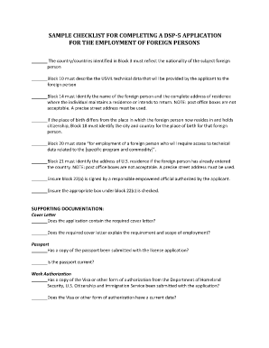 SAMPLE CHECKLIST FOR COMPLETING A DSP-5 APPLICATION ... - pmddtc state