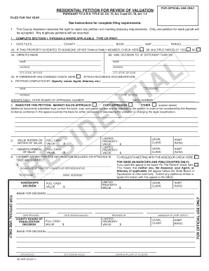 Residential Petition for Review of Valuation