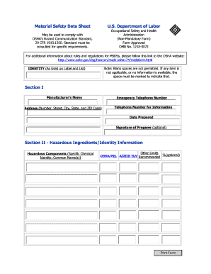 Material Safety Data Sheet