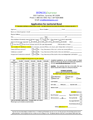 Janitorial Bond Application