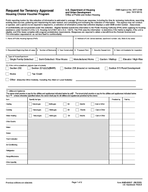 Request for Tenancy Approval