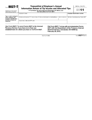 Form 8027-T Transmittal