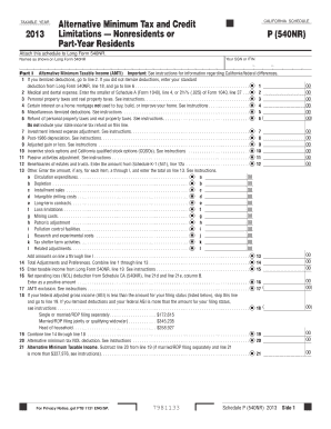 California Schedule P 540NR