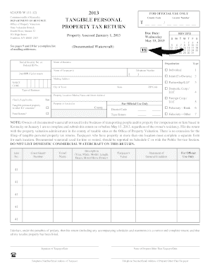 Kentucky Tangible Personal Property Tax Return