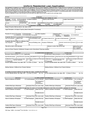 Uniform Residential Loan Application