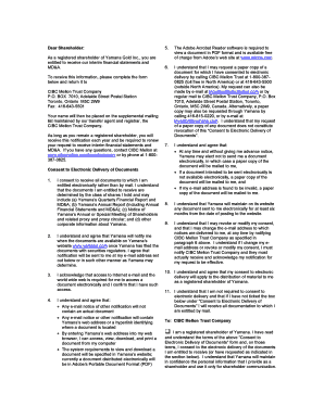 Consent to Electronic Delivery of Documents