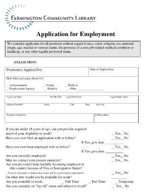 Employment Application Form