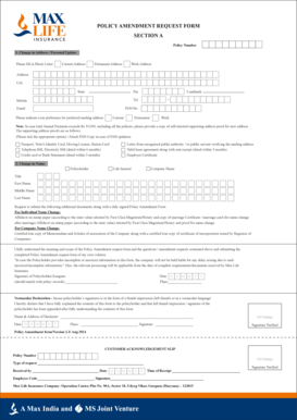 max life insurance proposal form pdf