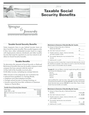 Taxable Social Security Benefits Worksheet