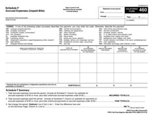 California Form 460 Schedule F
