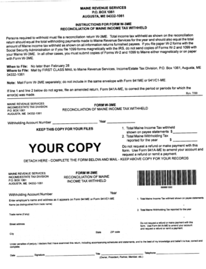 Maine Form W-3ME Reconciliation