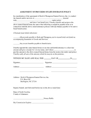 absolute assignment of life insurance policy form