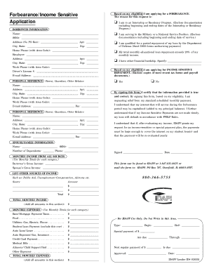 Forbearance/Income Sensitive Application Form